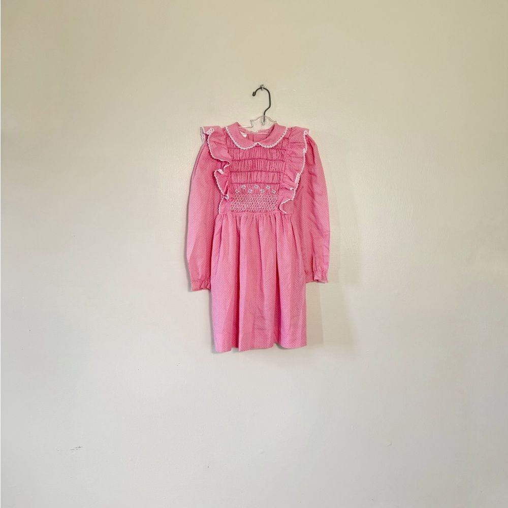 Clearance! Pink Vintage 80s Little Girls’ Ruffle Dress Size 6X EUC